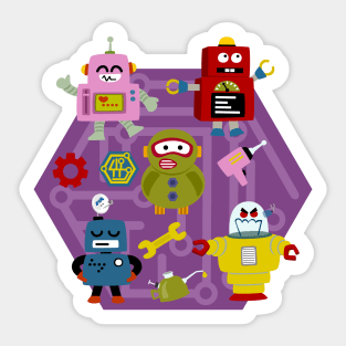 Robots Vintage Sticker